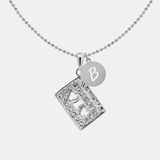 Personalized Retro Cassette Tape Pendant & Engraved Charm Necklace
