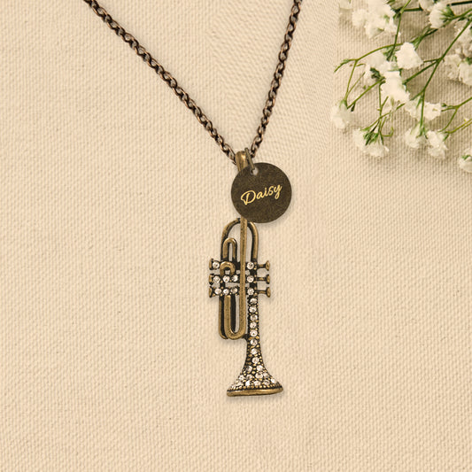 Antique Bronze Trumpet Necklace