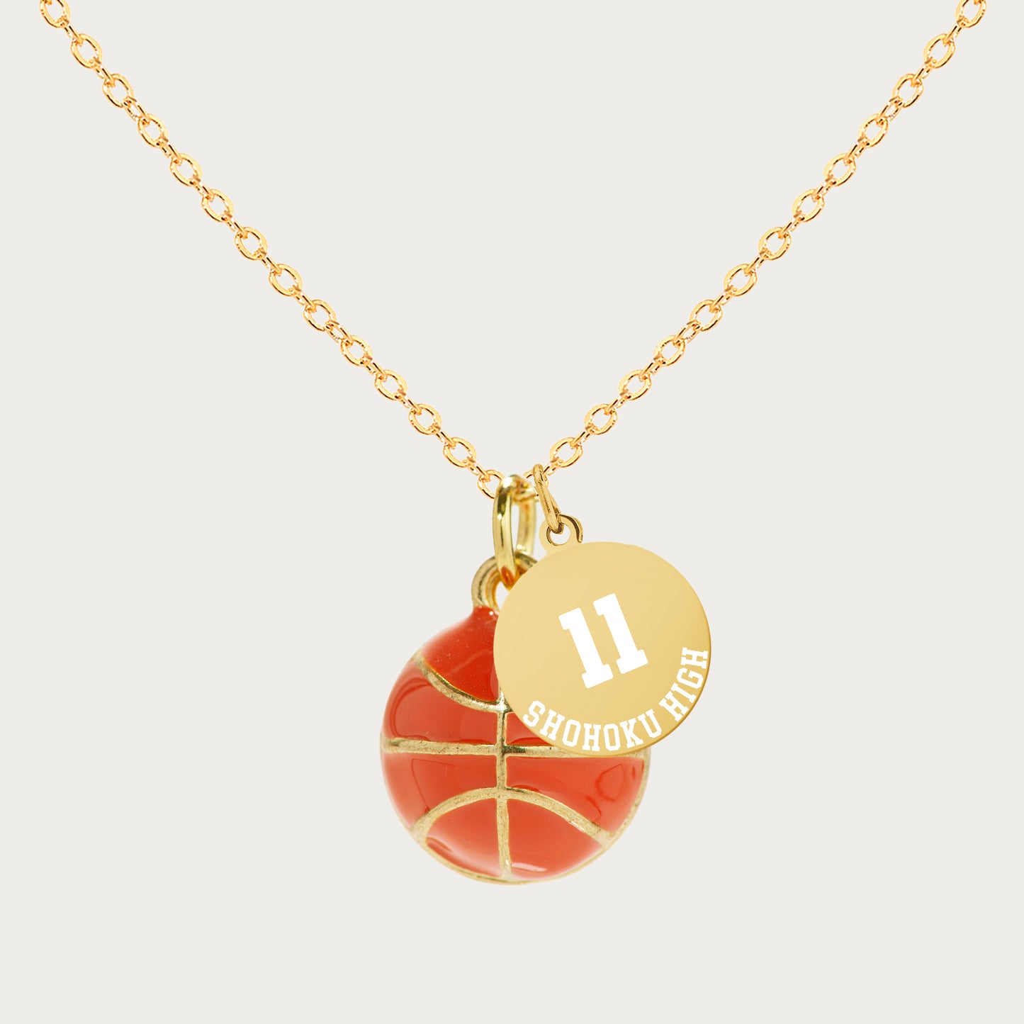 Personalized 3D Basketball Necklace with Coin Charm