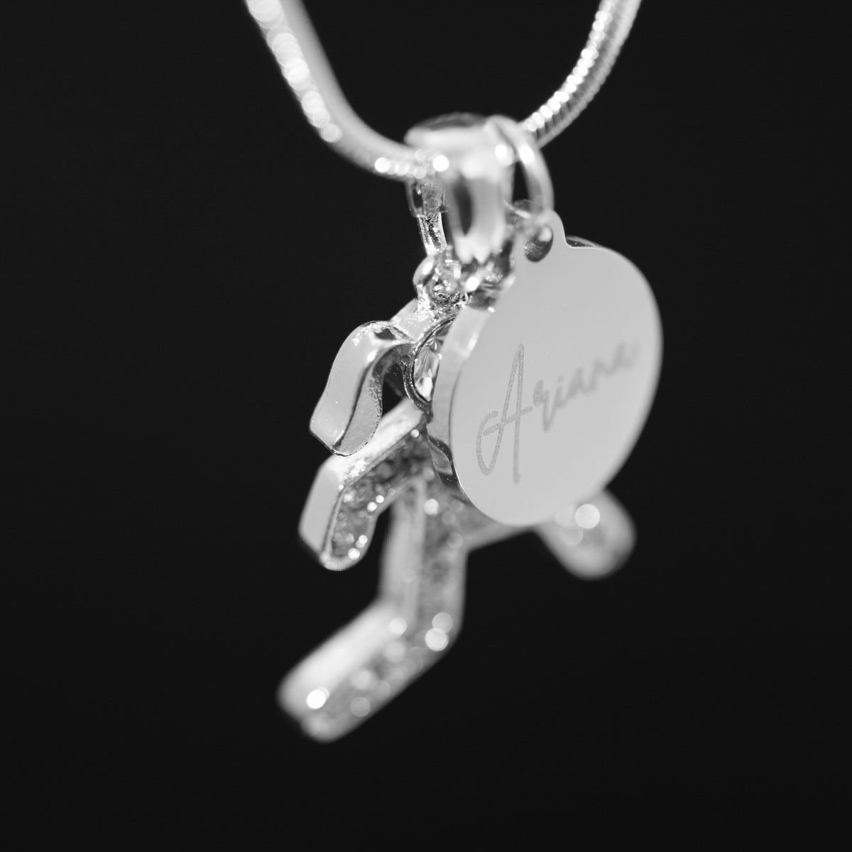 Runner Pendant Necklace - Custom Engraved Coin