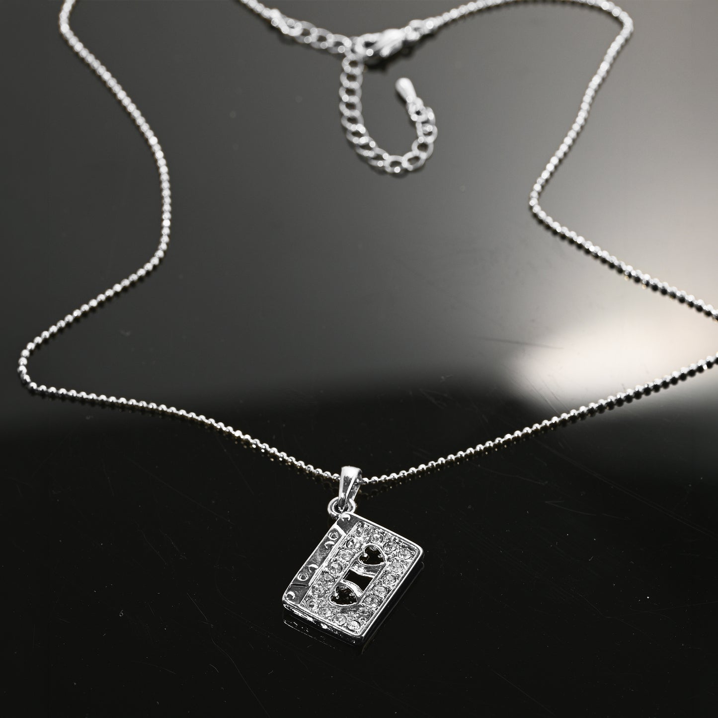 Personalized Retro Cassette Tape Pendant & Engraved Charm Necklace