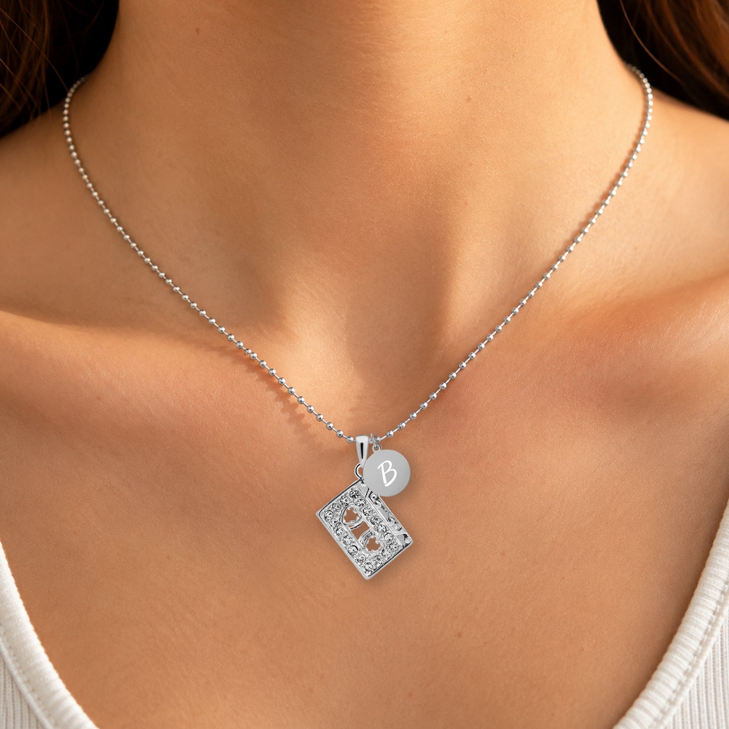 Personalized Retro Cassette Tape Pendant & Engraved Charm Necklace