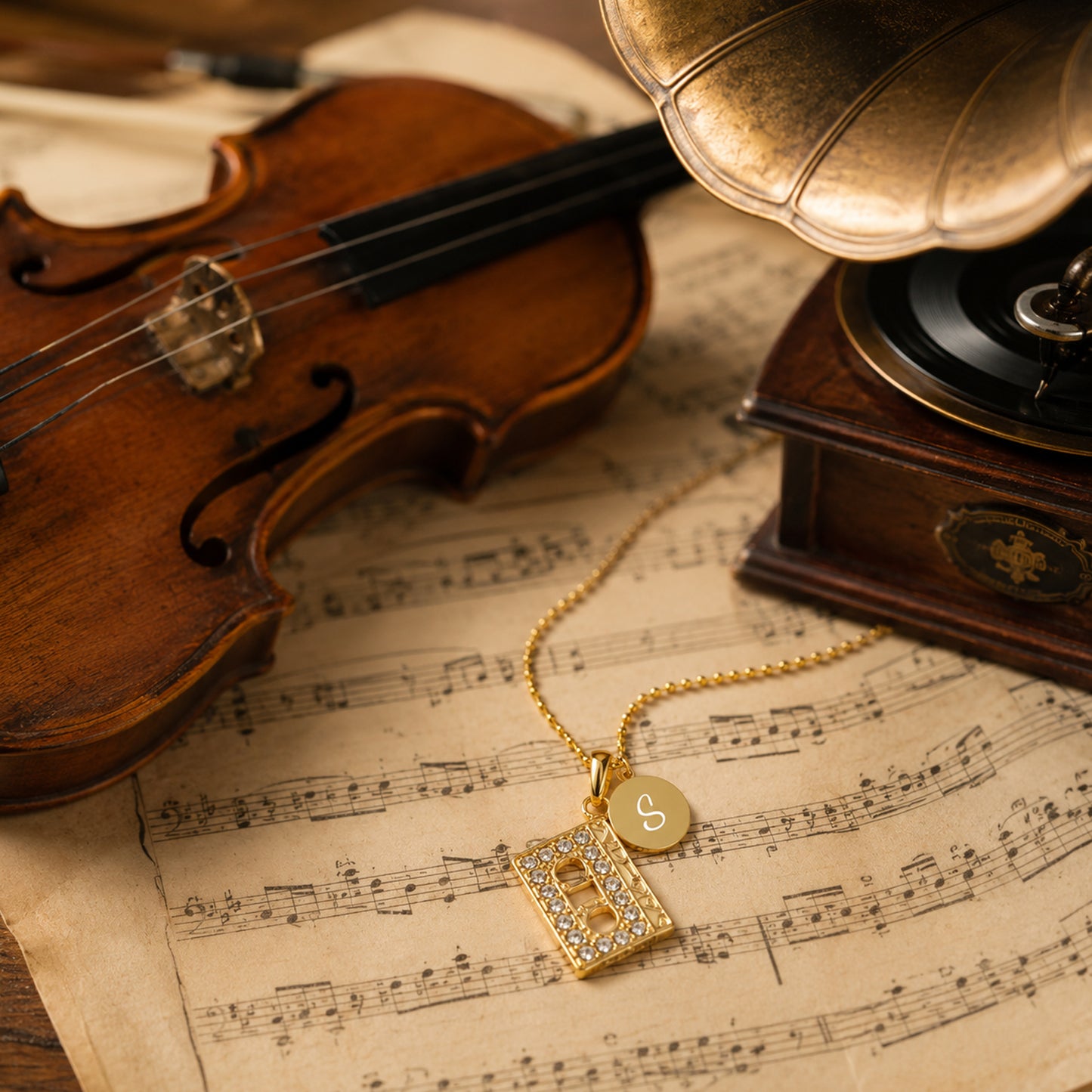 Personalized Retro Cassette Tape Pendant & Engraved Charm Necklace