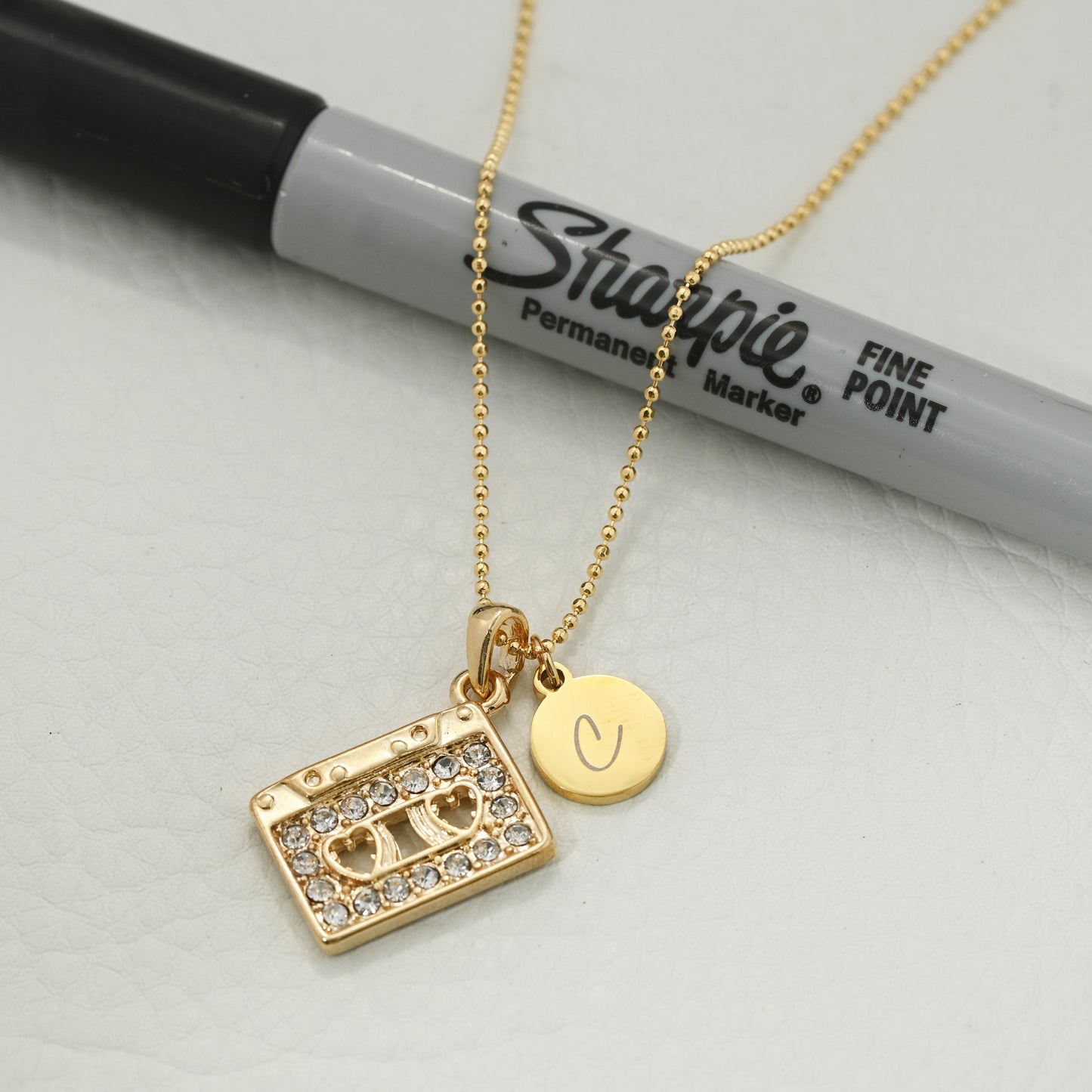 Personalized Retro Cassette Tape Pendant & Engraved Charm Necklace