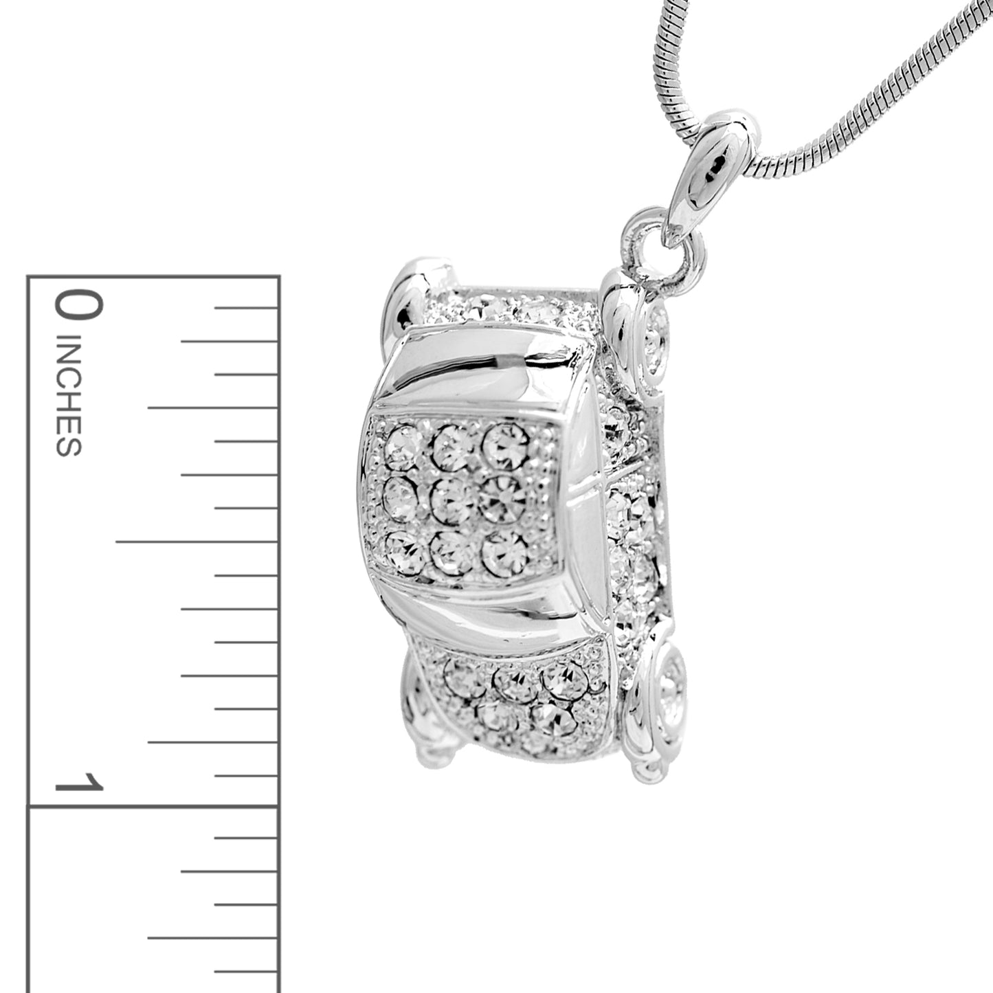 Silver Plated Bug Car Necklace | Engarving Option