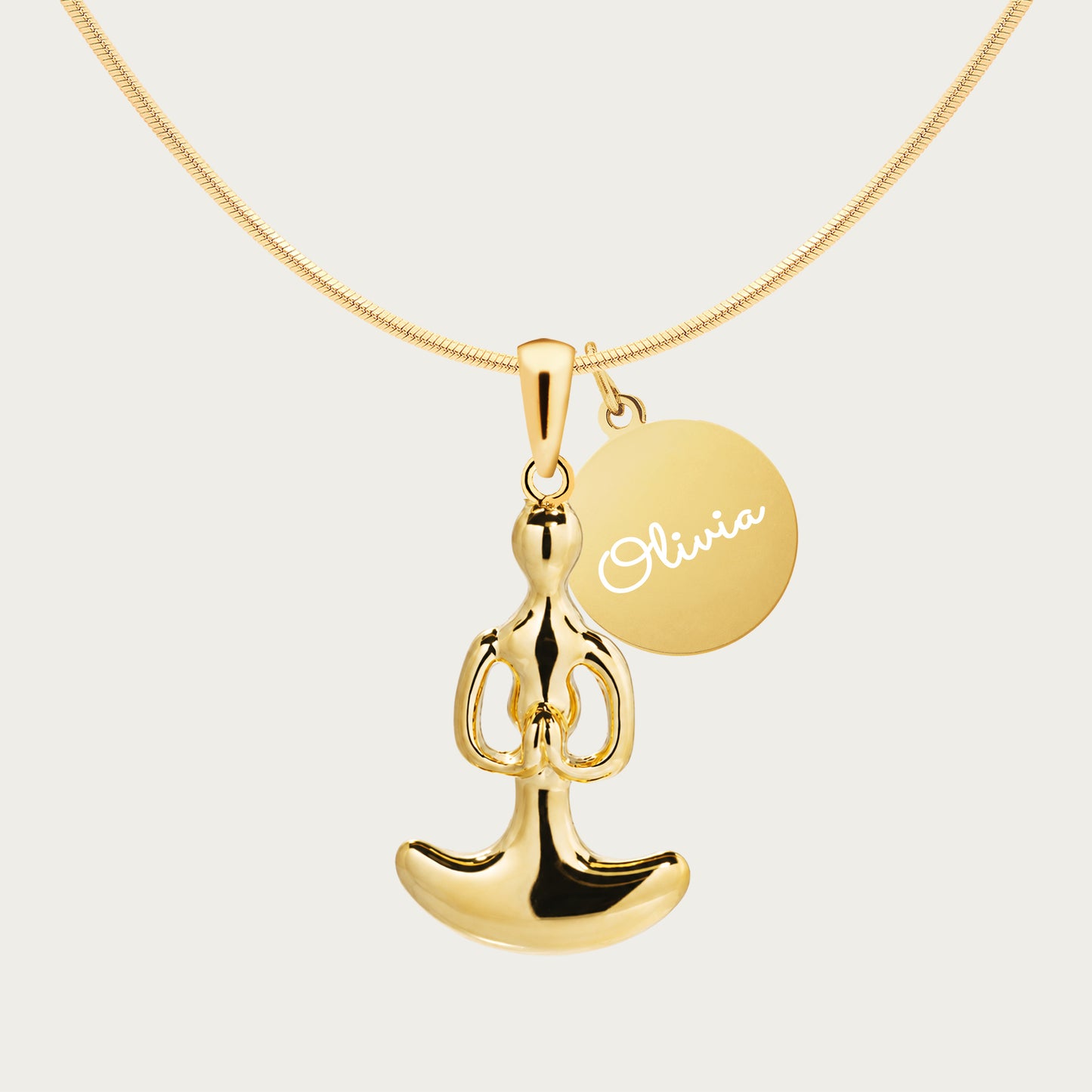Personalized Yoga Pose Meditation Necklace