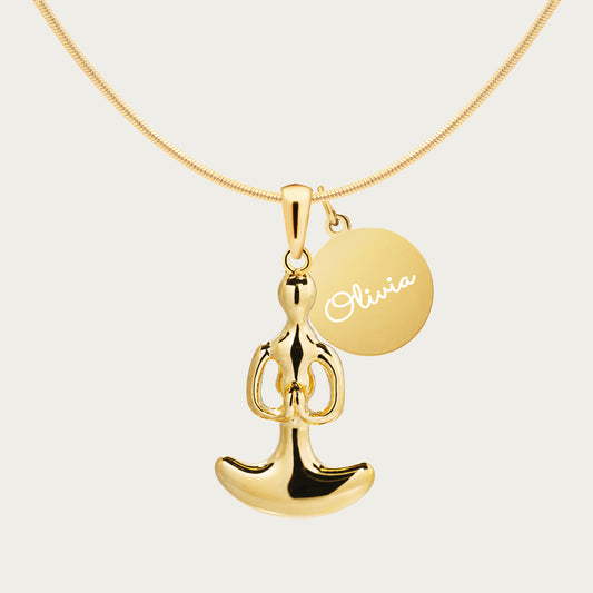 Personalized Yoga Pose Meditation Necklace