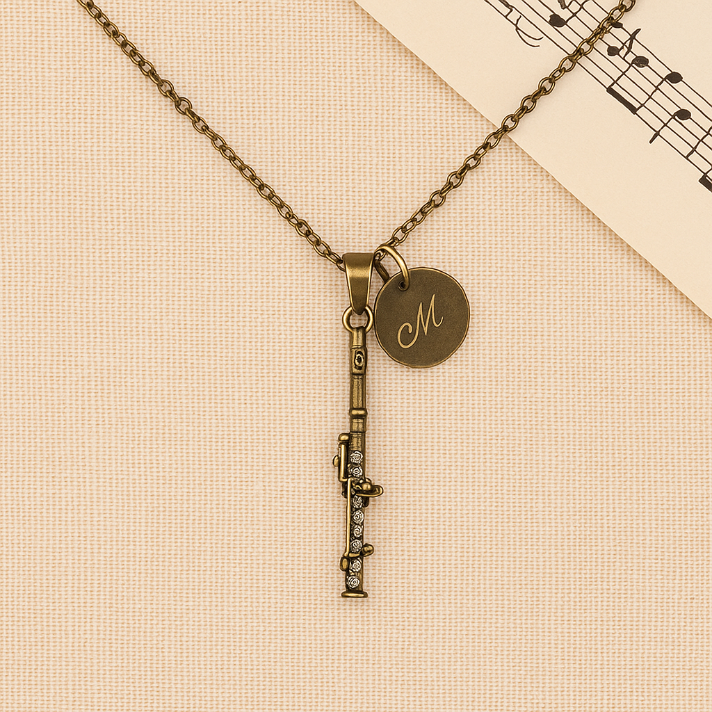 Antique Bronze Flute Necklace