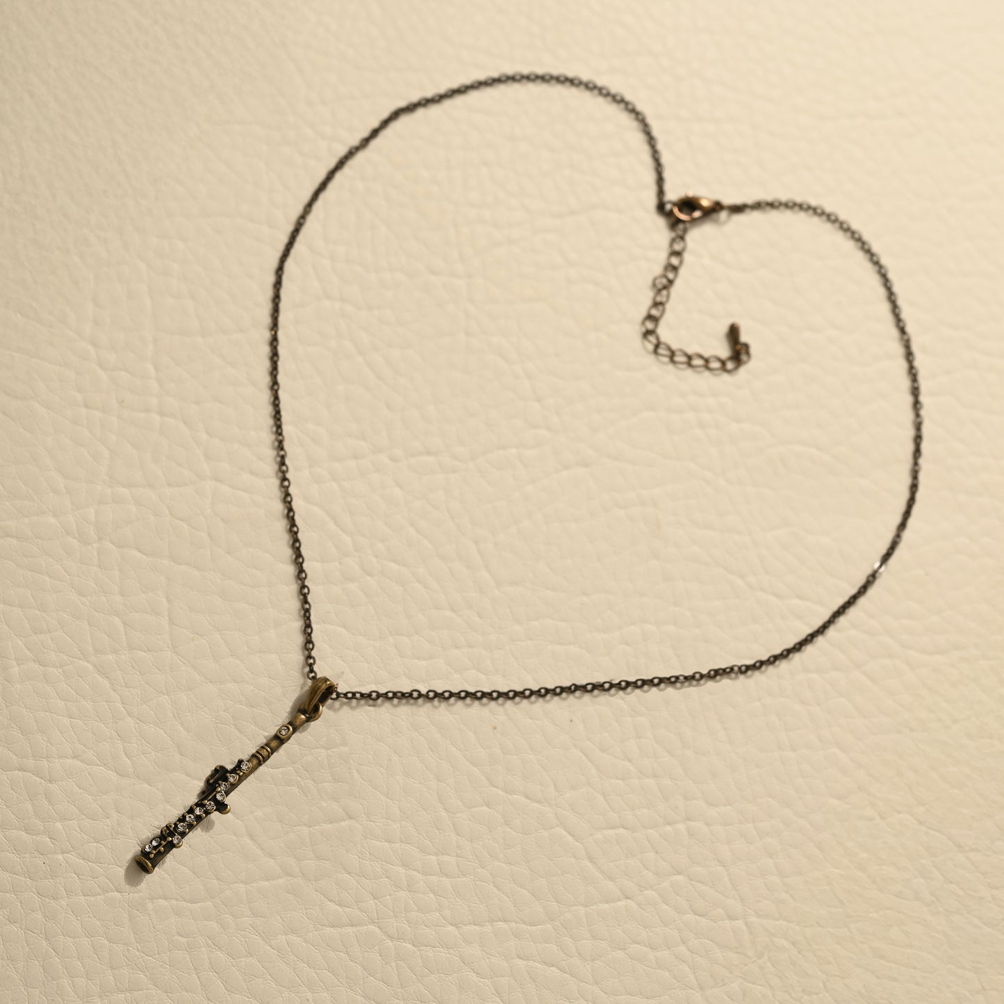 Antique Bronze Flute Necklace