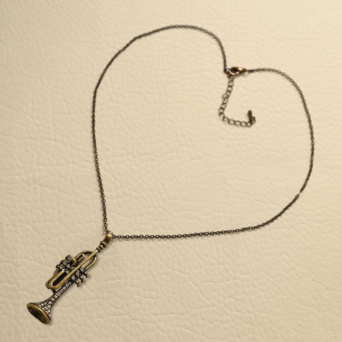 Antique Bronze Trumpet Necklace