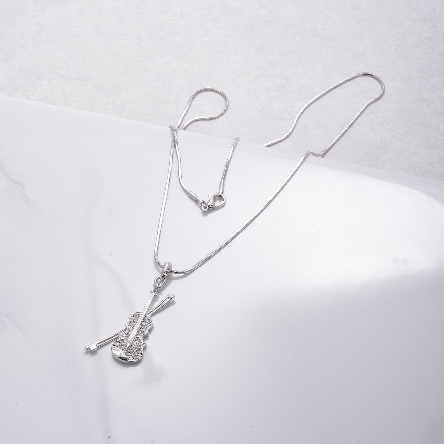 Personalized Violin Pendant & Engraved Charm Necklace