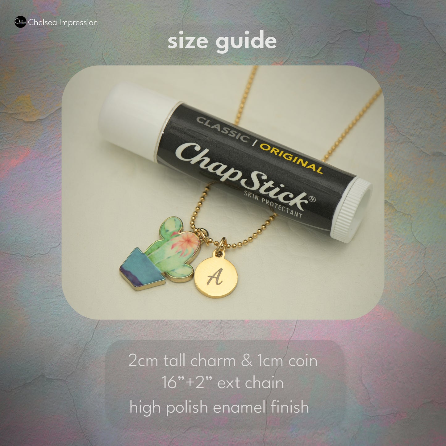 Whimsical Cactus in Pot Necklace with Personalized Coin charm