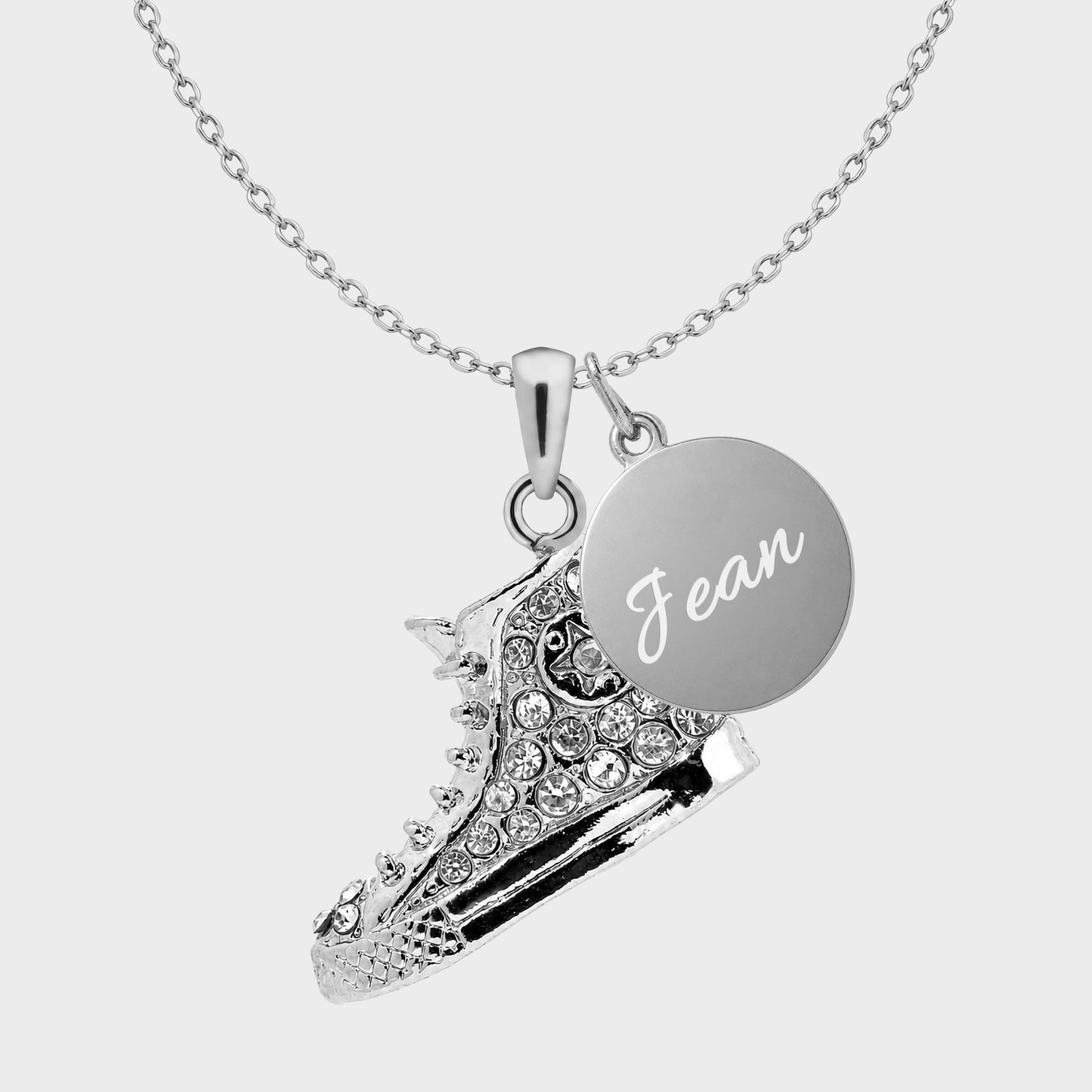 Personalized Hi Top Sneaker Necklace with Name Charm