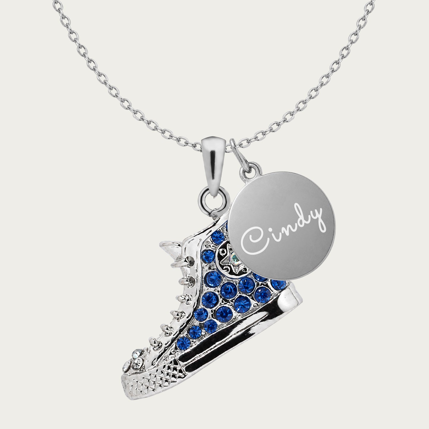 Personalized Hi Top Sneaker Necklace with Name Charm