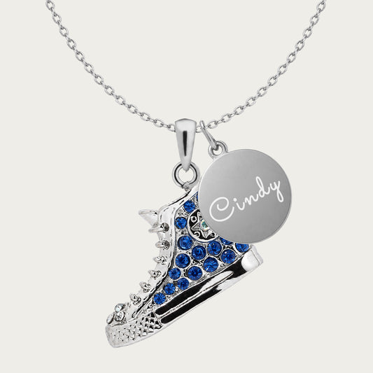 Personalized Hi Top Sneaker Necklace with Name Charm