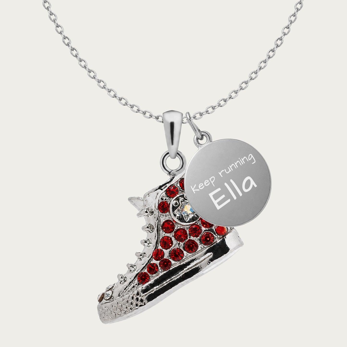 Personalized Hi Top Sneaker Necklace with Name Charm