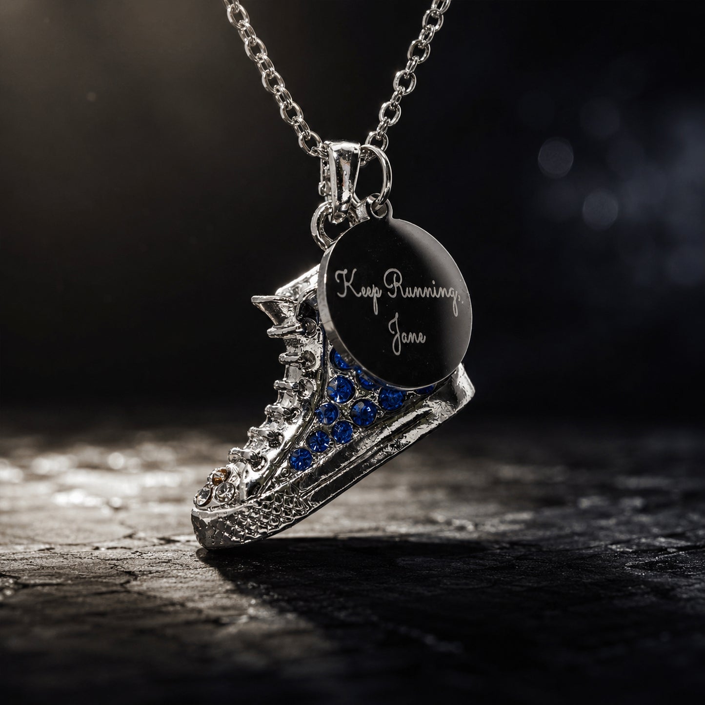 Personalized Hi Top Sneaker Necklace with Name Charm