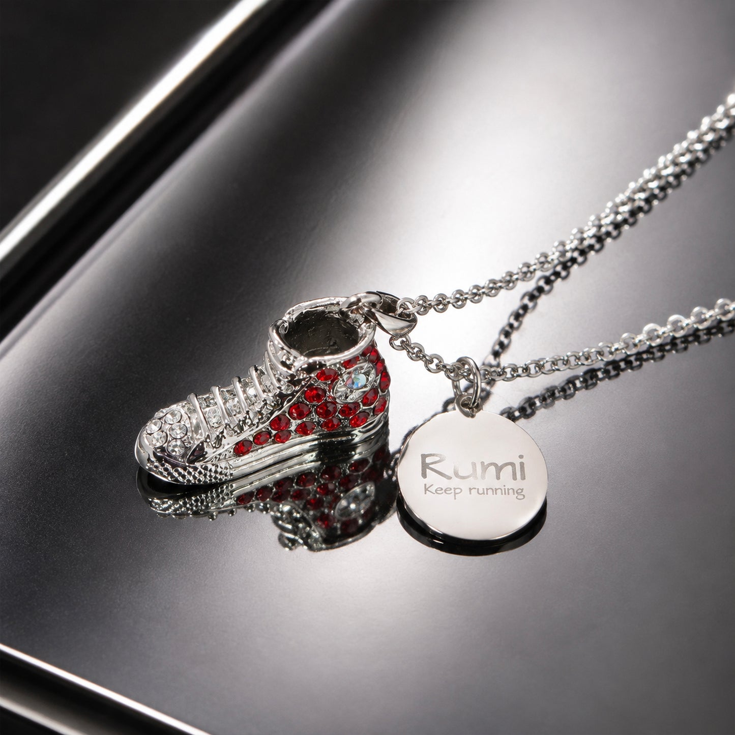 Personalized Hi Top Sneaker Necklace with Name Charm