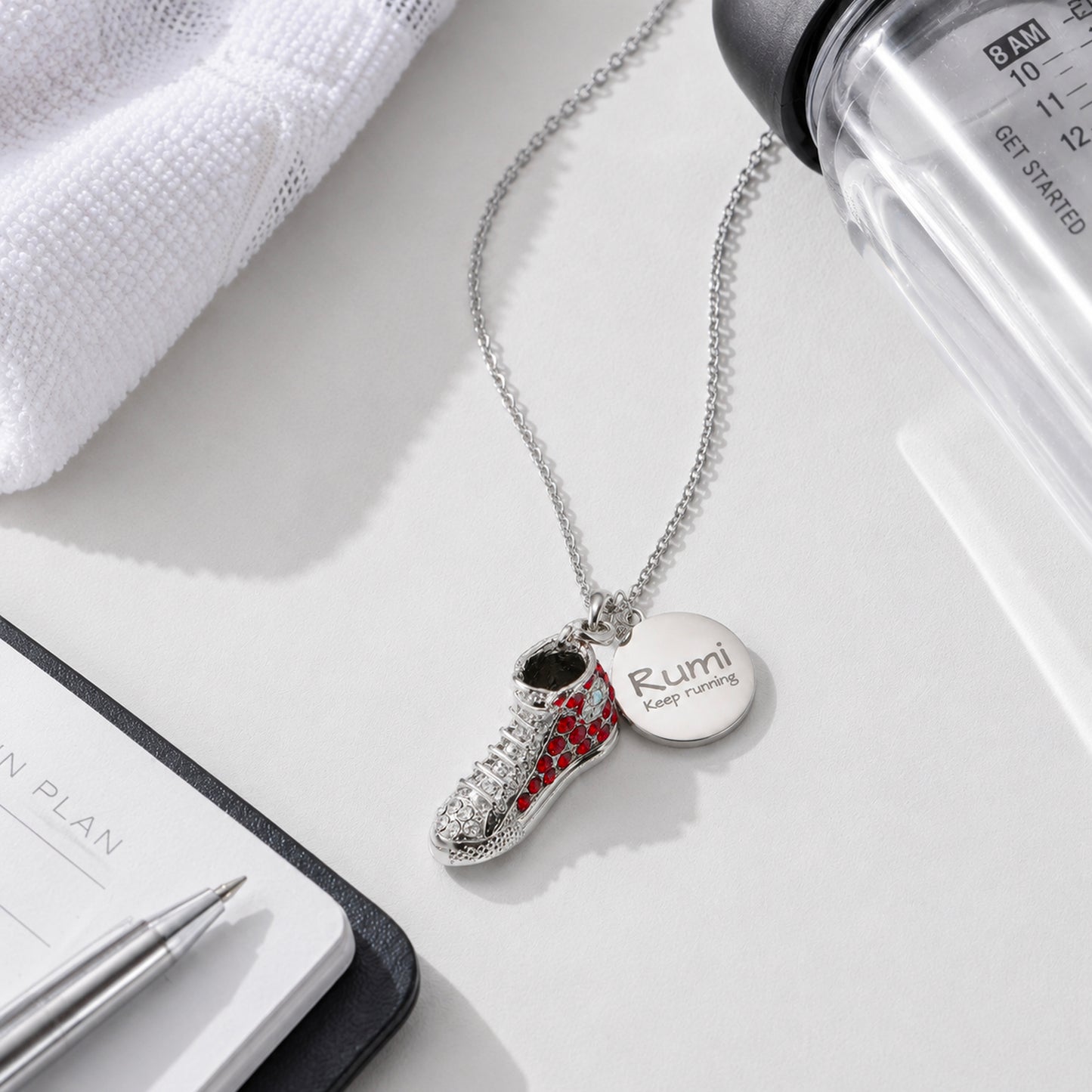 Personalized Hi Top Sneaker Necklace with Name Charm
