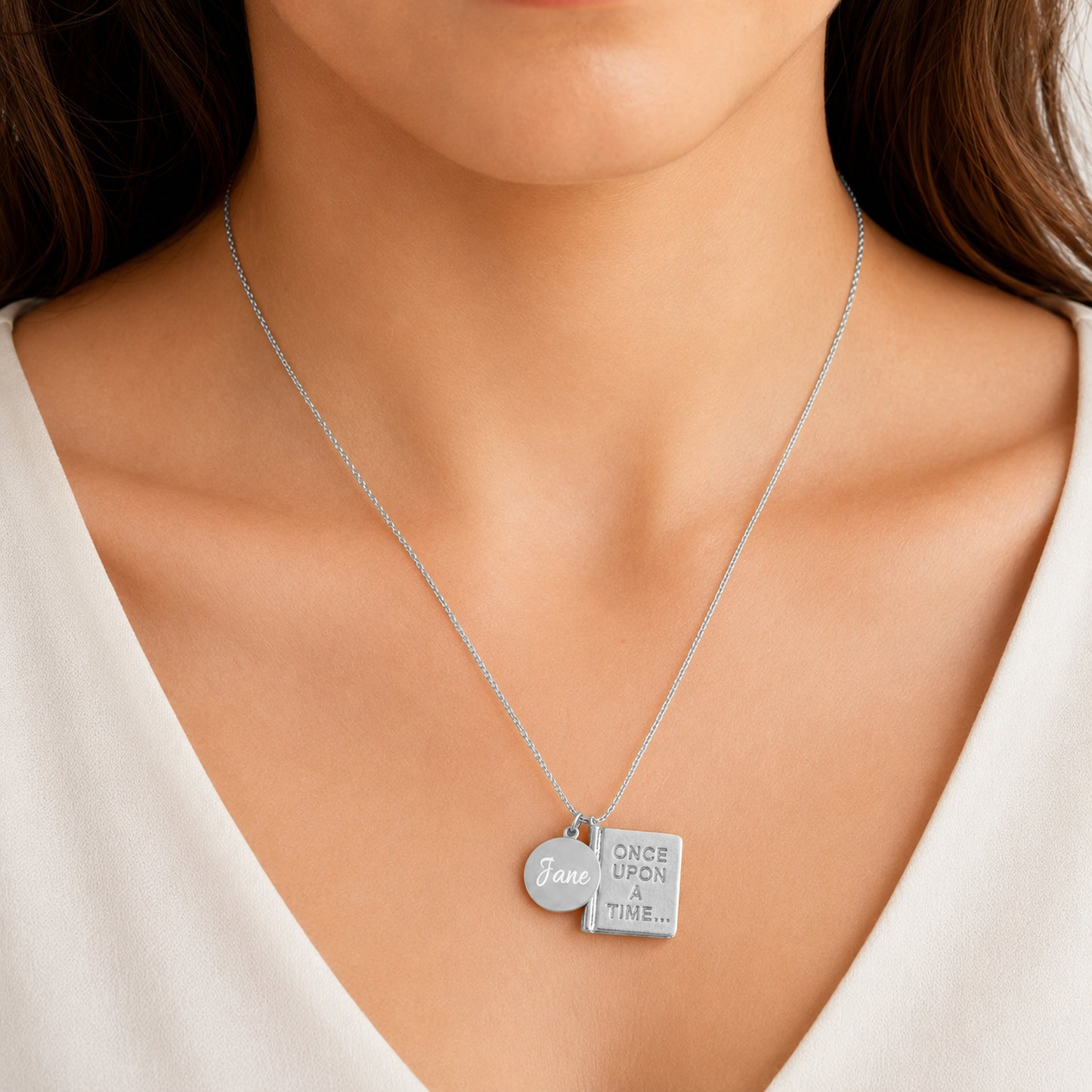 Personalized Once Upon a Time Book Necklace, Book Lover Gift