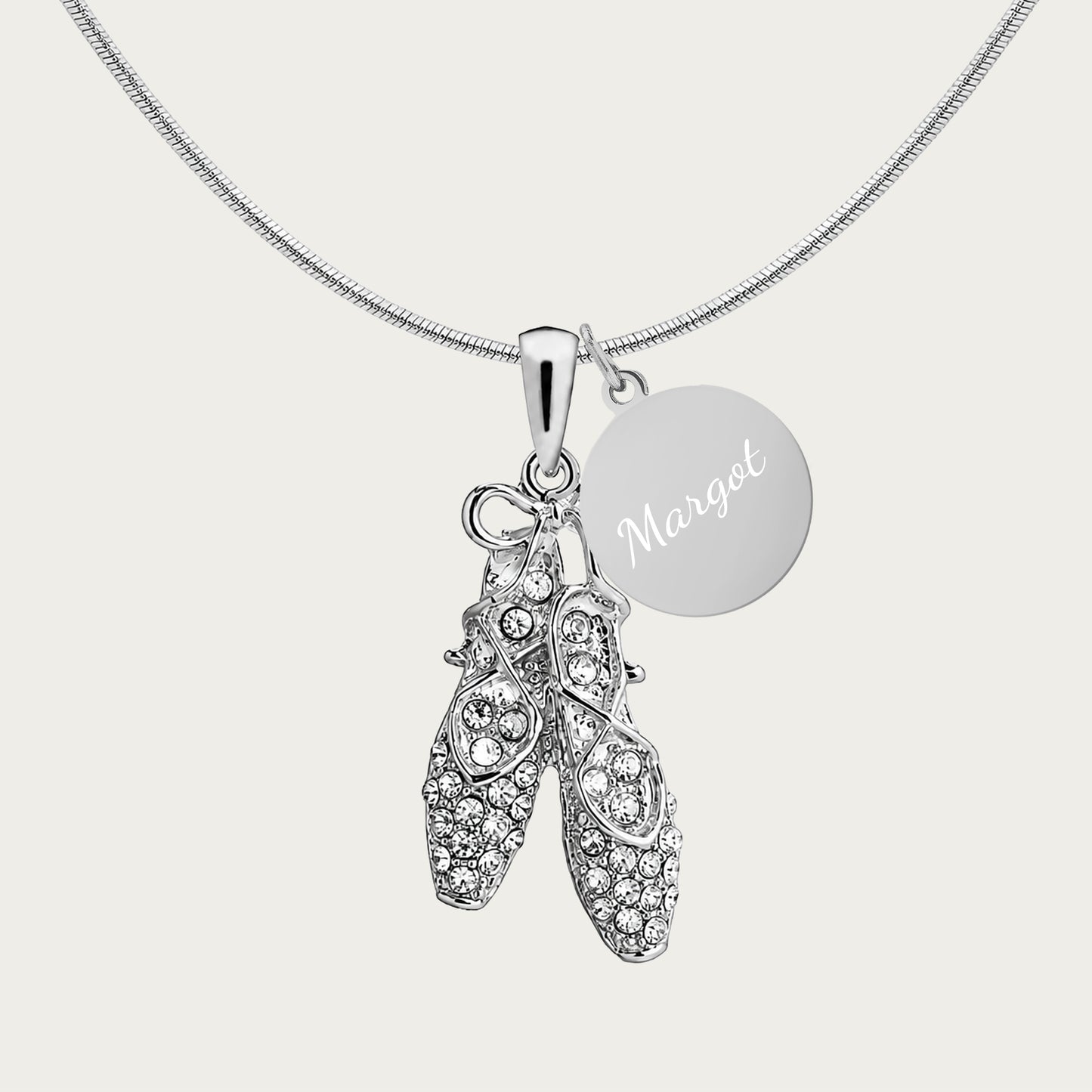 Personalized Ballet Slipper Necklace