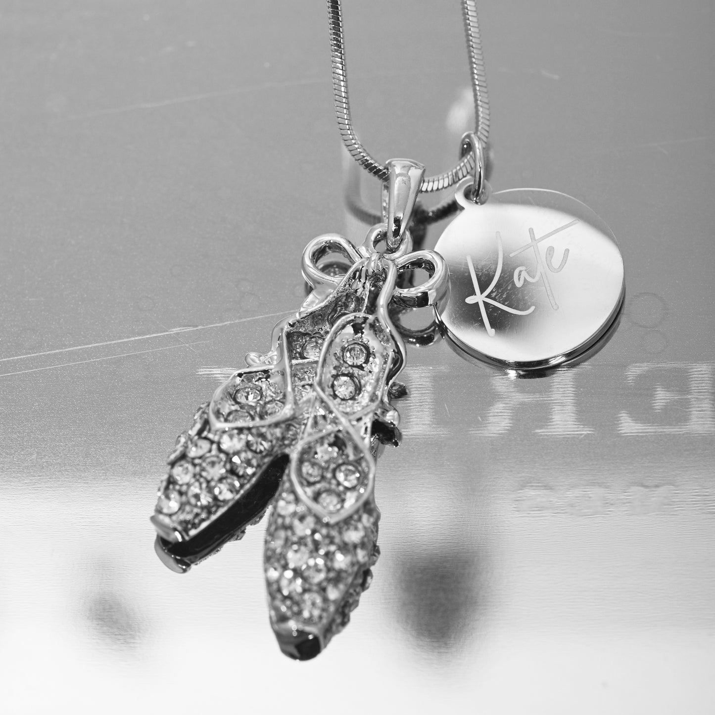Personalized Ballet Slipper Necklace