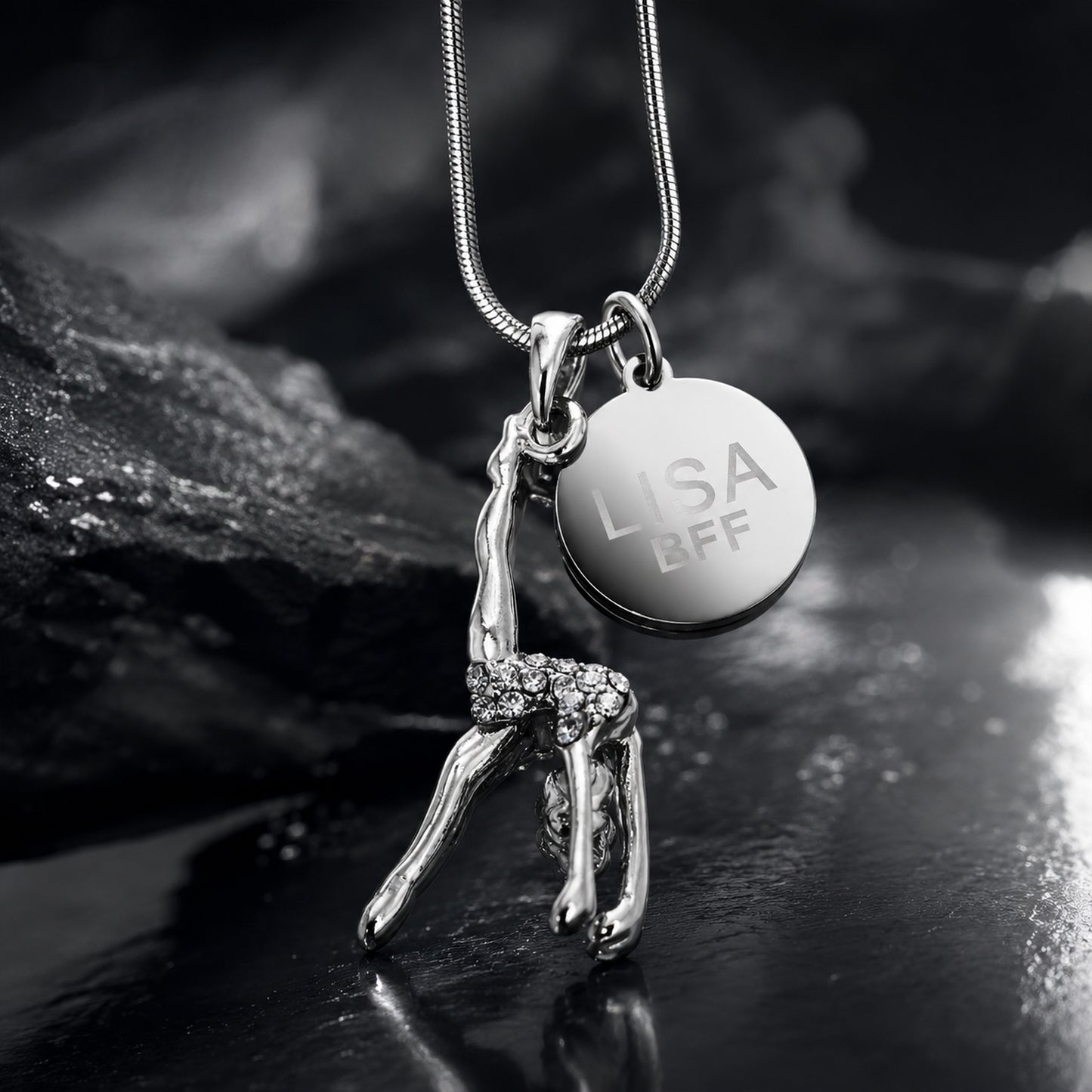 Personalized Rhinestone Gymnastics Necklace