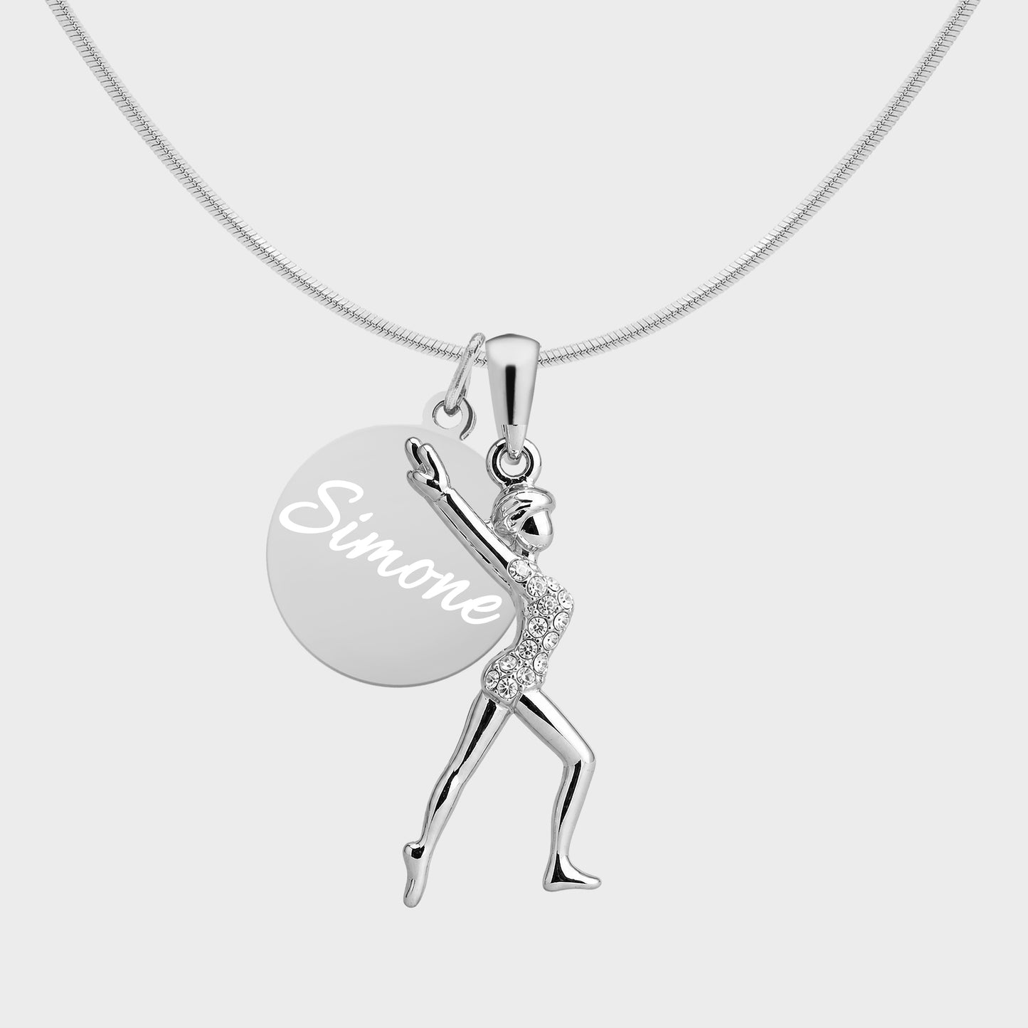 Personalized Rhinestone Gymnastics Necklace