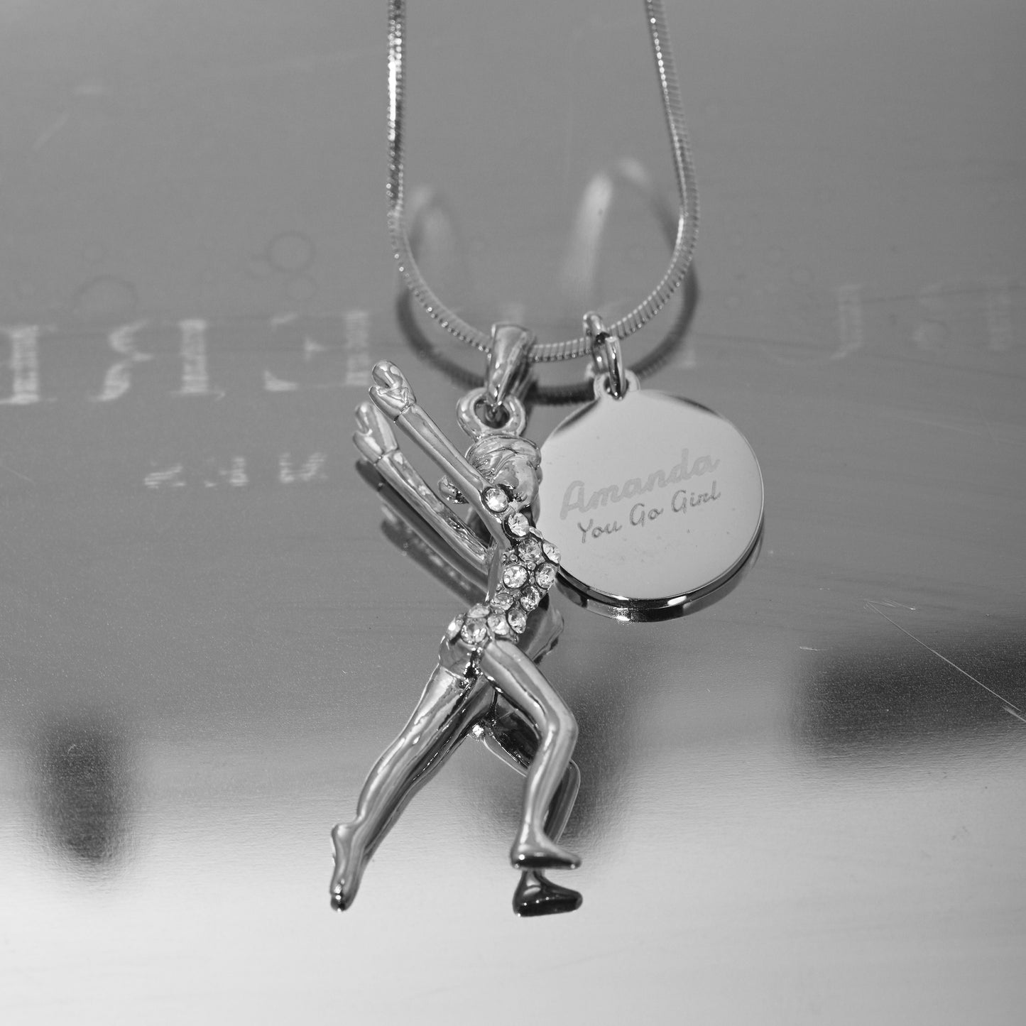 Personalized Rhinestone Gymnastics Necklace