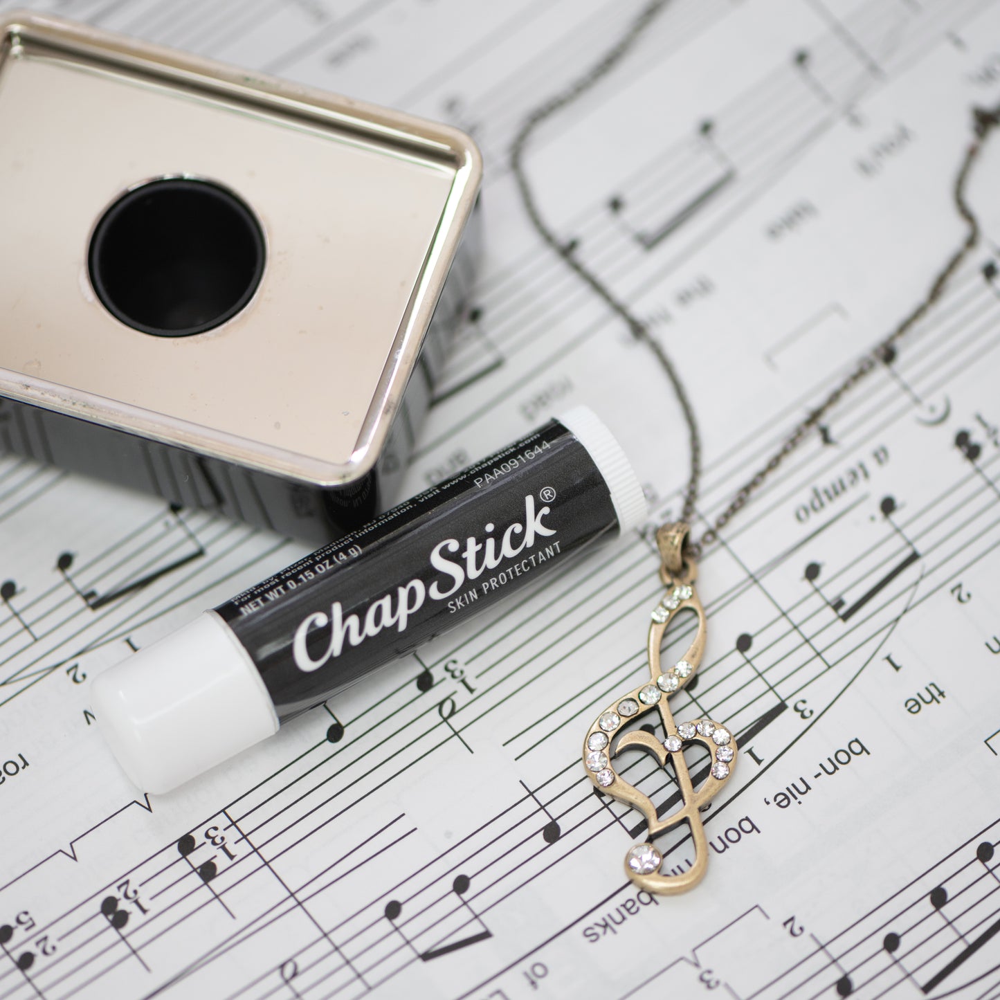 Antique Bronze Treble Clef Necklace with Engraved Coin