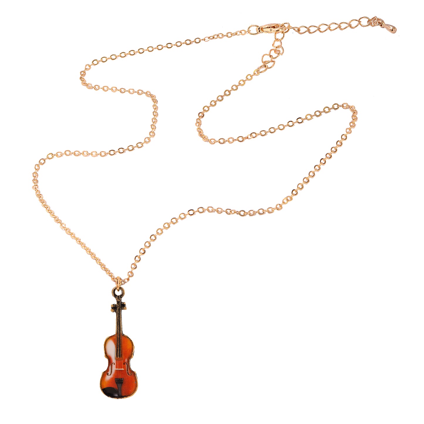 Personalized Violin Necklace with Customized Coin Charm