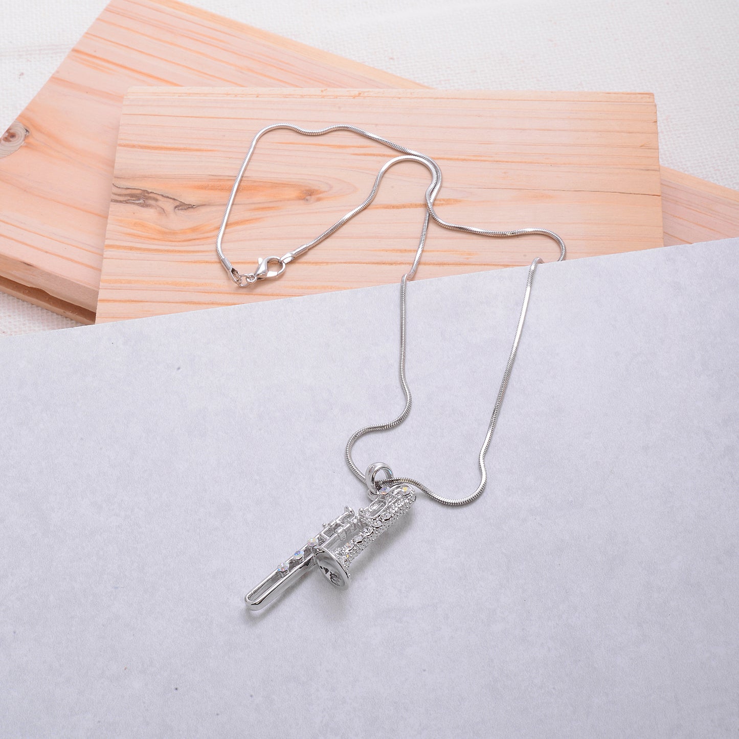 Personalized Trombone Pendant & Engraved Charm Necklace