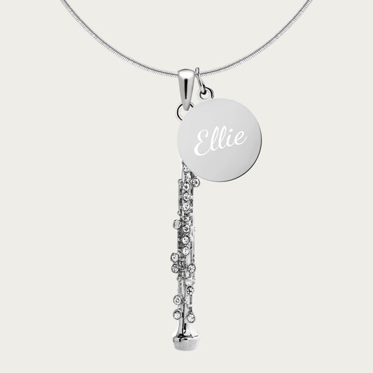 Personalized Oboe Pendant & Engraved Charm Necklace