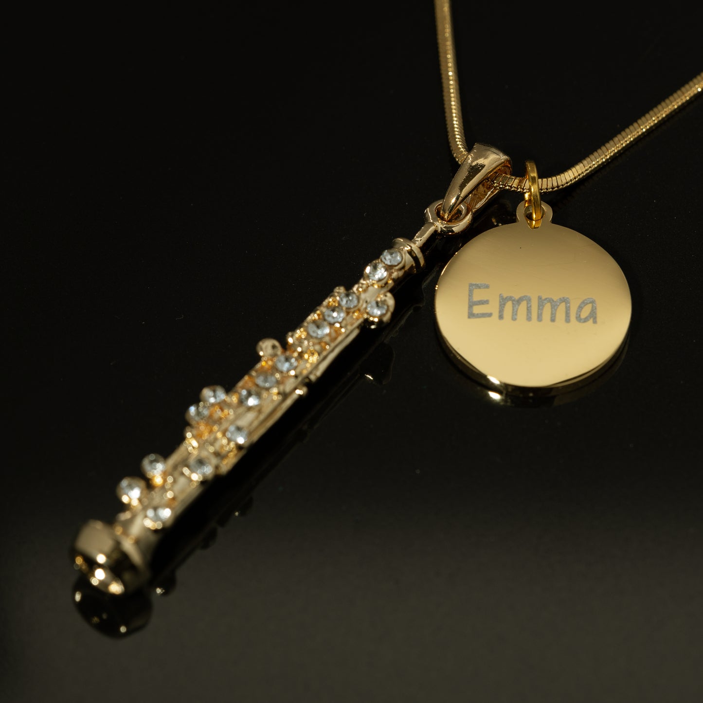 Personalized Oboe Pendant & Engraved Charm Necklace