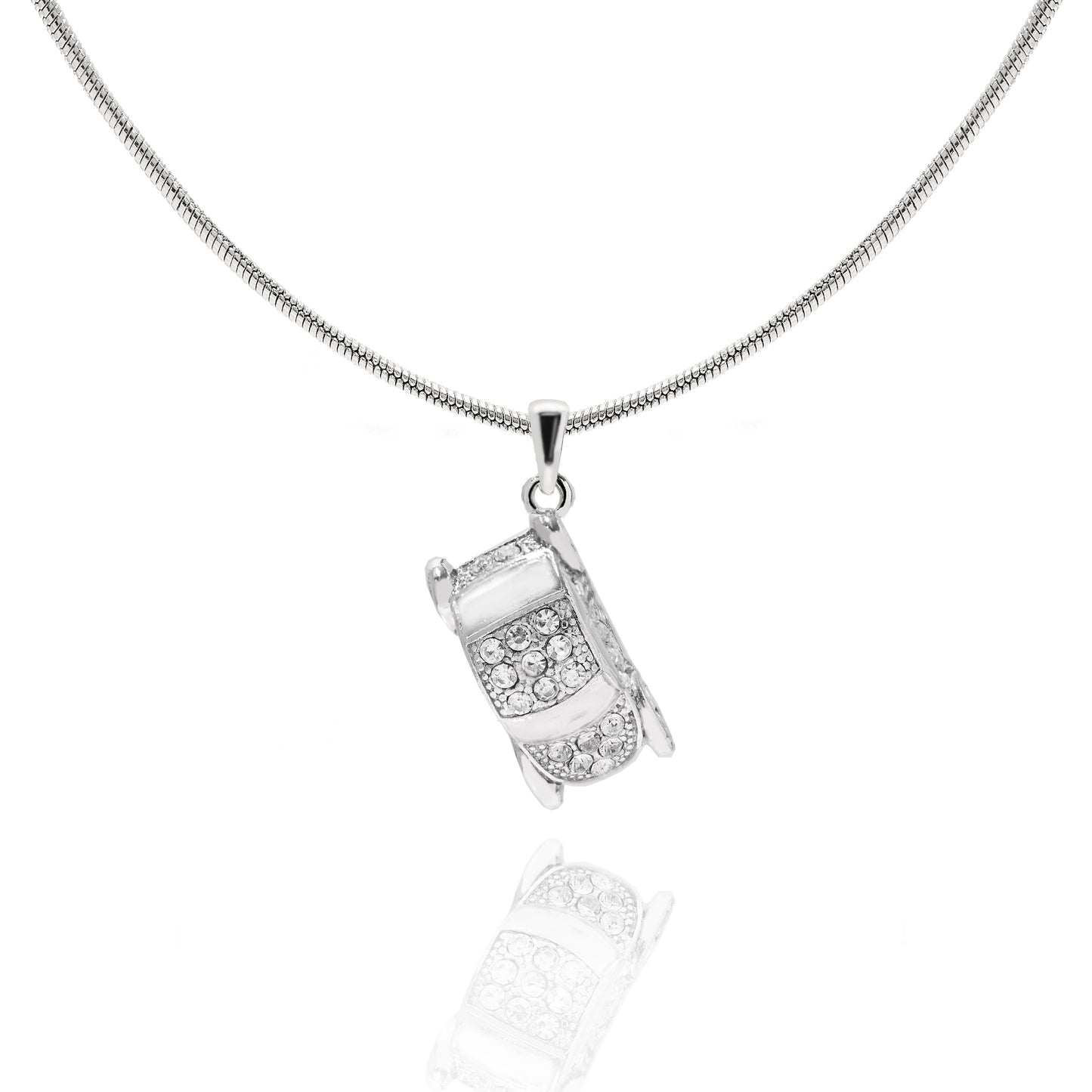 Silver Plated Bug Car Necklace | Engarving Option